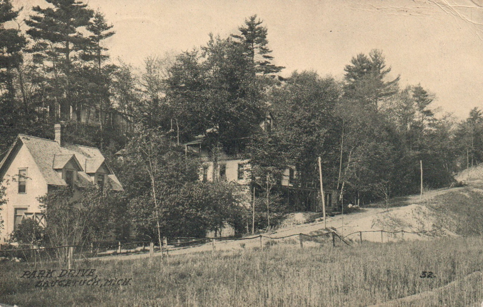 Park Drive in Saugatuck Michigan Mich MI Postcard