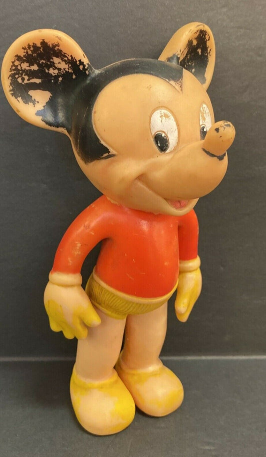 Vintage Mickey Mouse The Sun Rubber Company Toy Walt Disney Productions  8"
