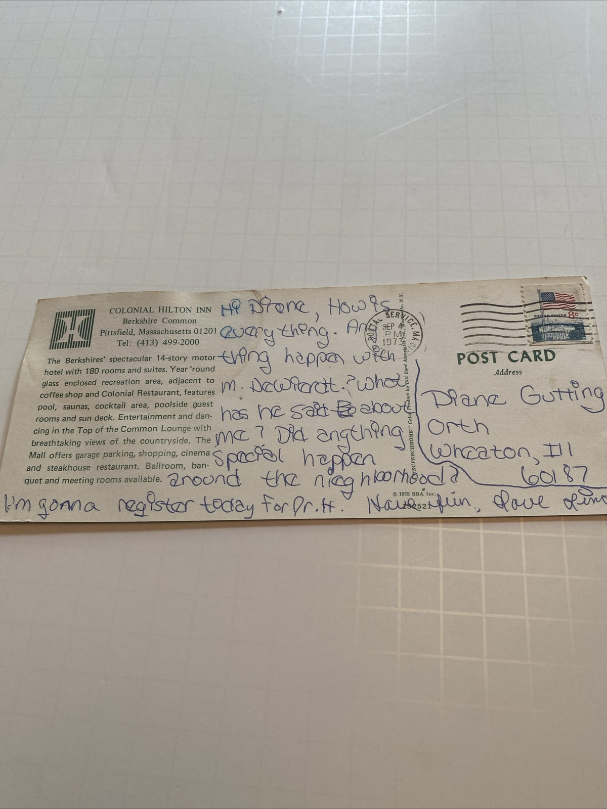 Colonial Hilton Inn Berkshire Common Pittsfield Massachusetts MA Panoramic