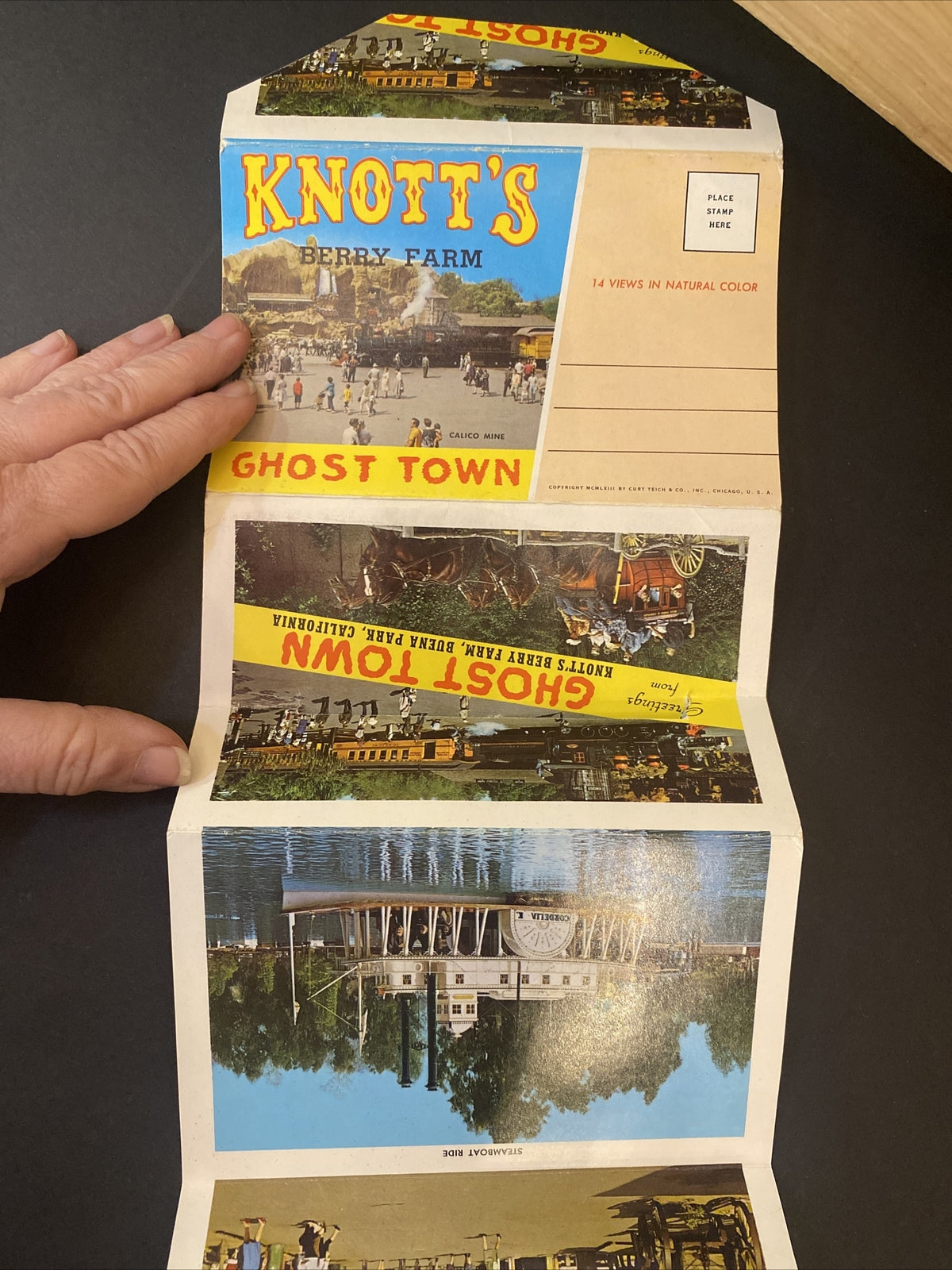 1960's  Knotts Berry Farm Ghost Town Folder  California Postcard 14 views