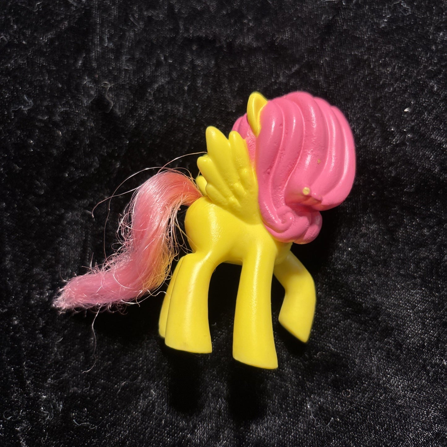 My Little Pony G4 Fluttershy Brushable Hair 3" Pegasus Figure MLP Yellow & Pink