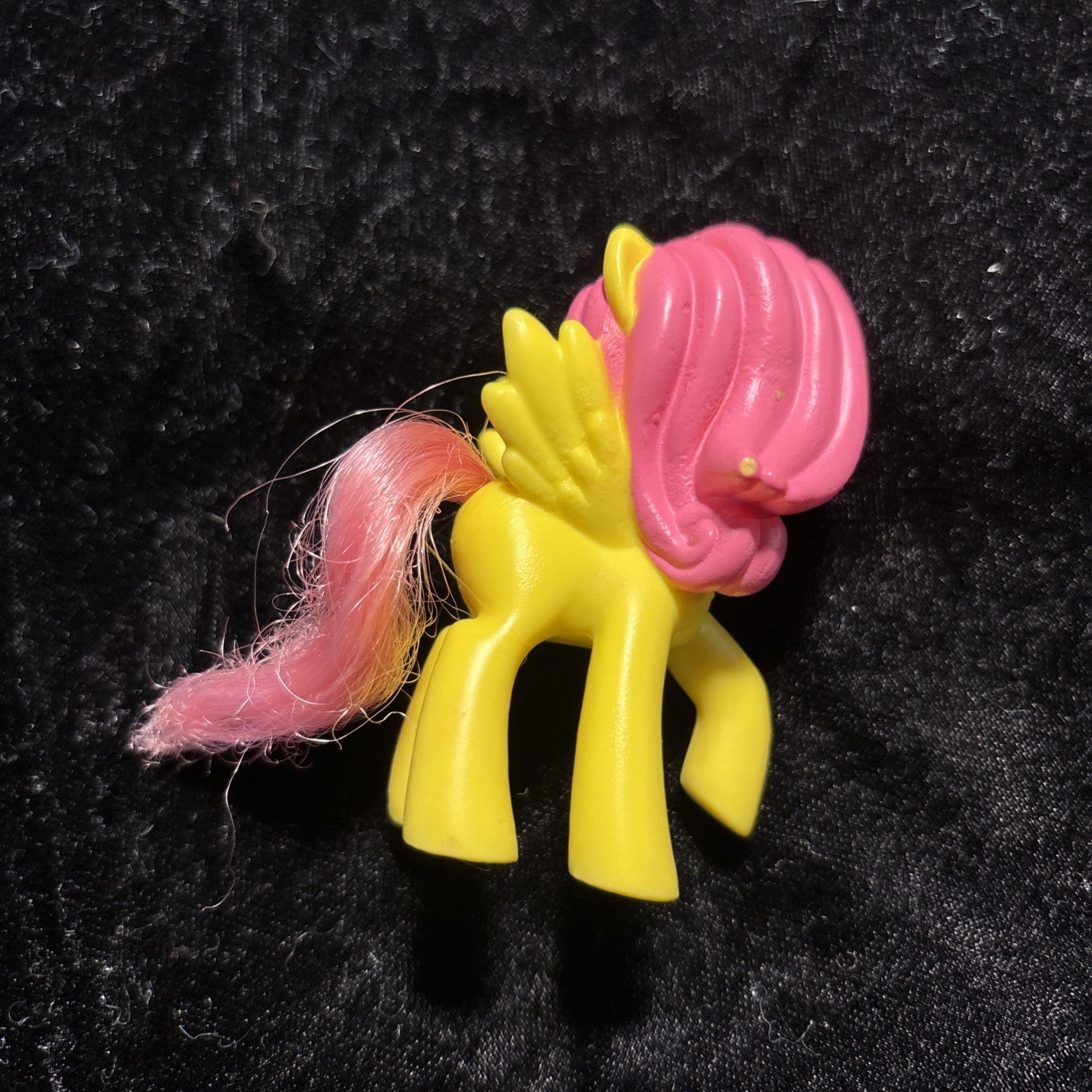 My Little Pony G4 Fluttershy Brushable Hair 3" Pegasus Figure MLP Yellow & Pink