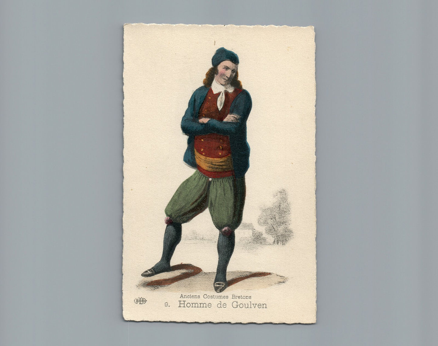 9 Homme de Goulven Anciens Costumes Bretons French France Folklore Postcard