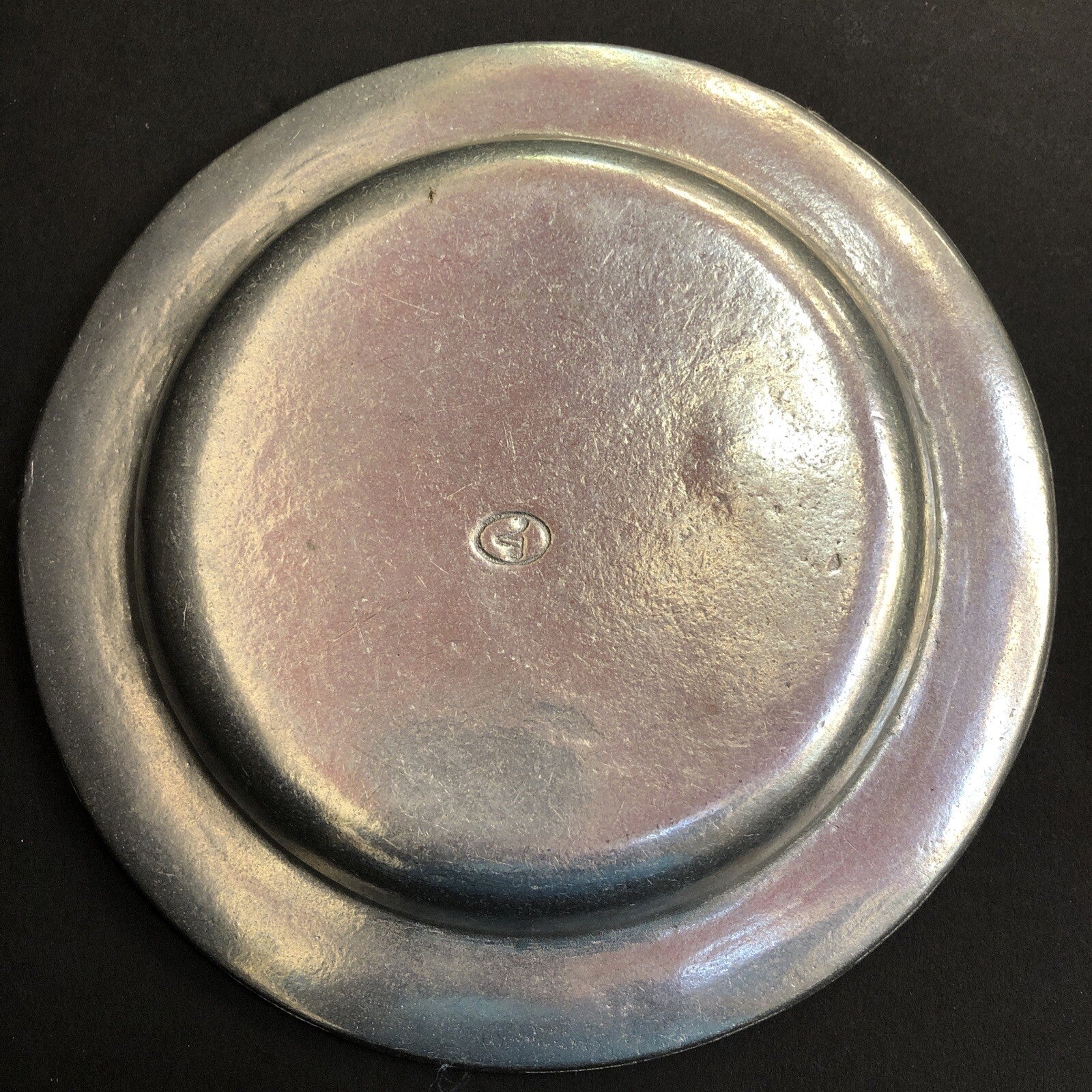 Vintage Pewter 8" Bowl Dish Marked with V