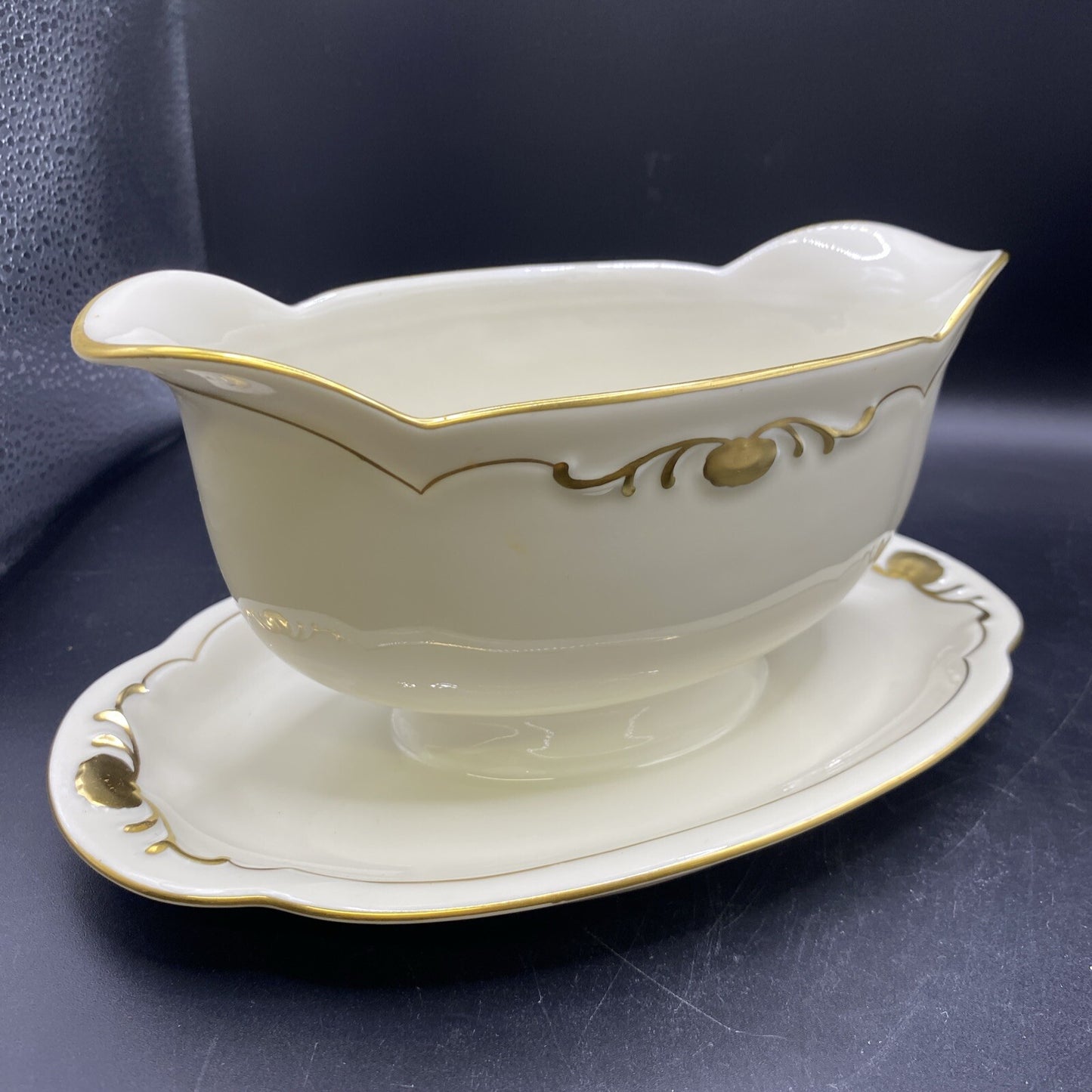 RARE Waldershof Bavaria Gravy Boat Cream with Gold Rim