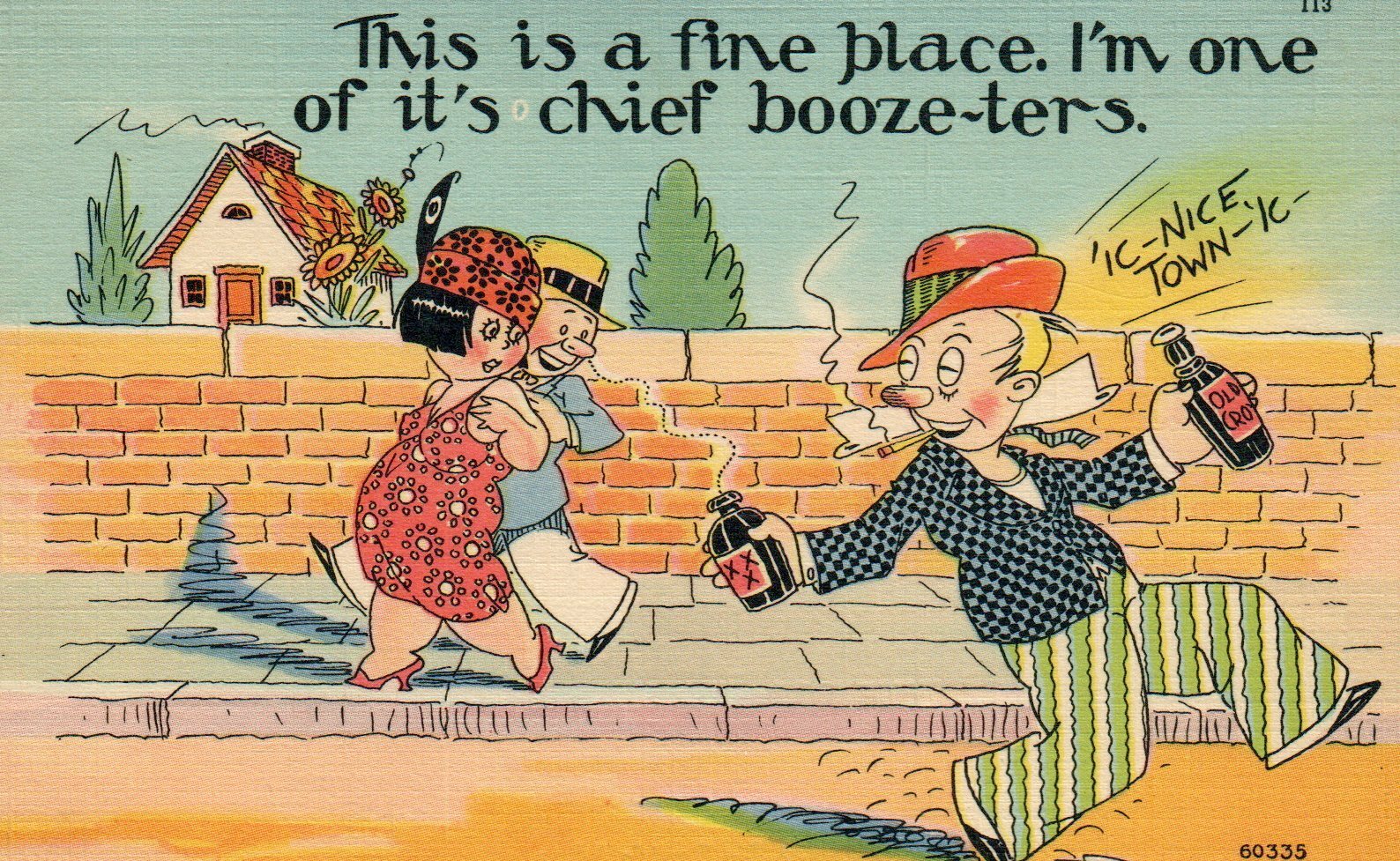 60335  113 Chief Boozeters Funny Comic Beer Postcard