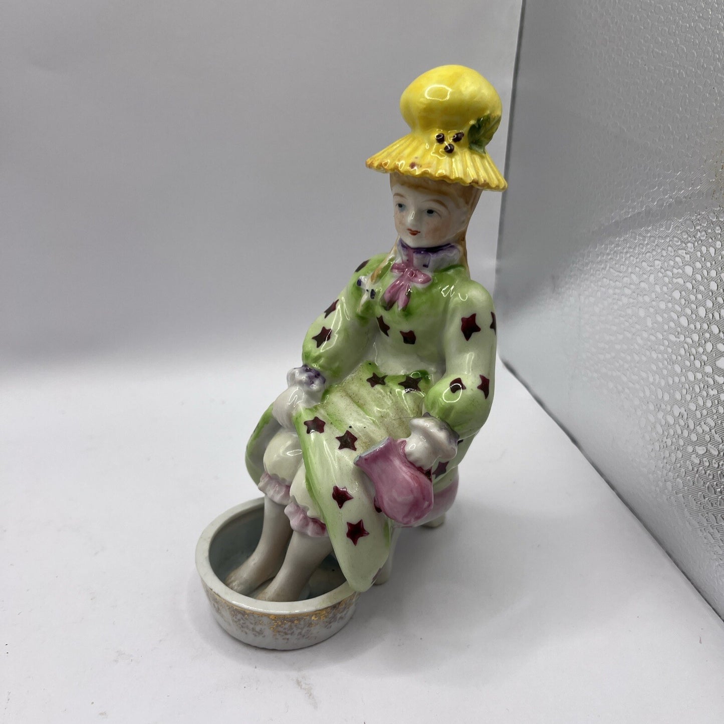 Vintage Hand Painted Lady Soaking Feet  Figurine ARDALT Made in Japan