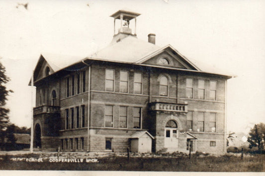 Real Photo of High School in Coopersville MI Michigan Postcard