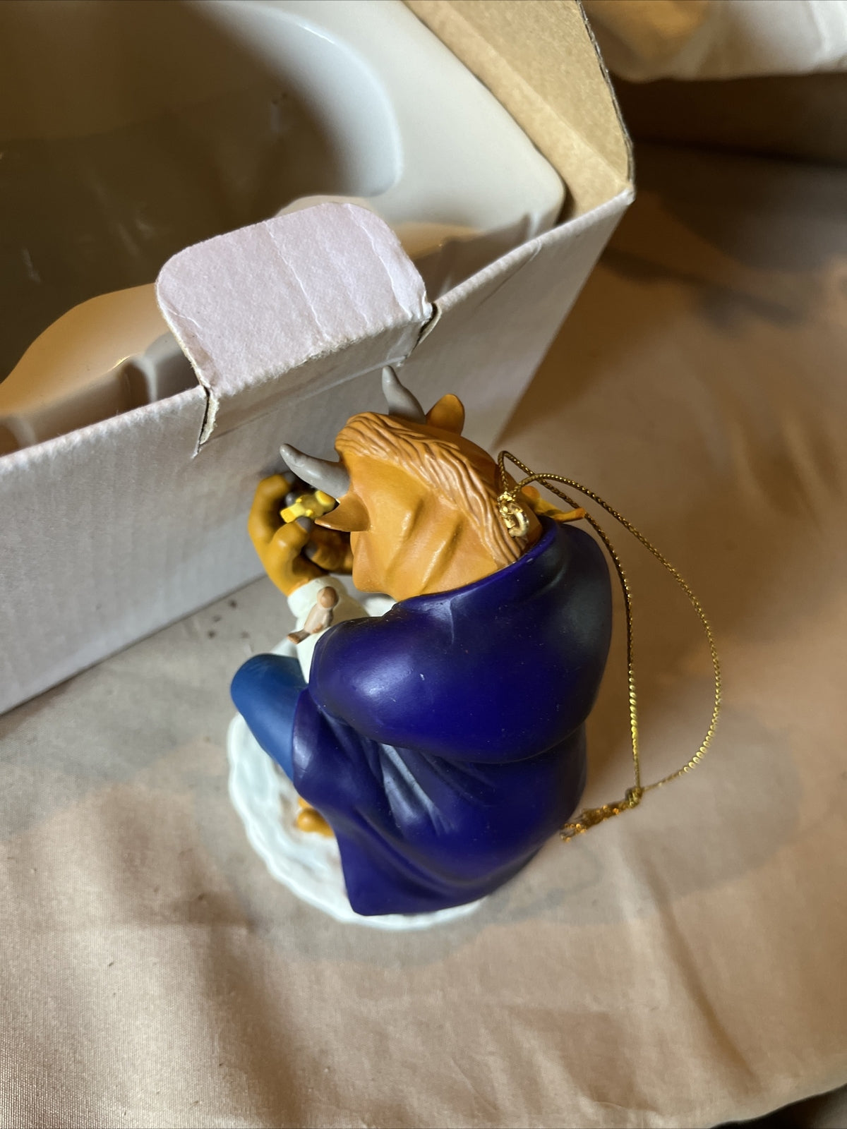 BEAUTY AND THE BEAST DCO VINTAGE DISNEY CHRISTMAS ORNAMENT FROM GROLIER