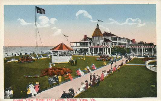 Ocean View Hotel and Lawn Park  VA Virginia  Postcard