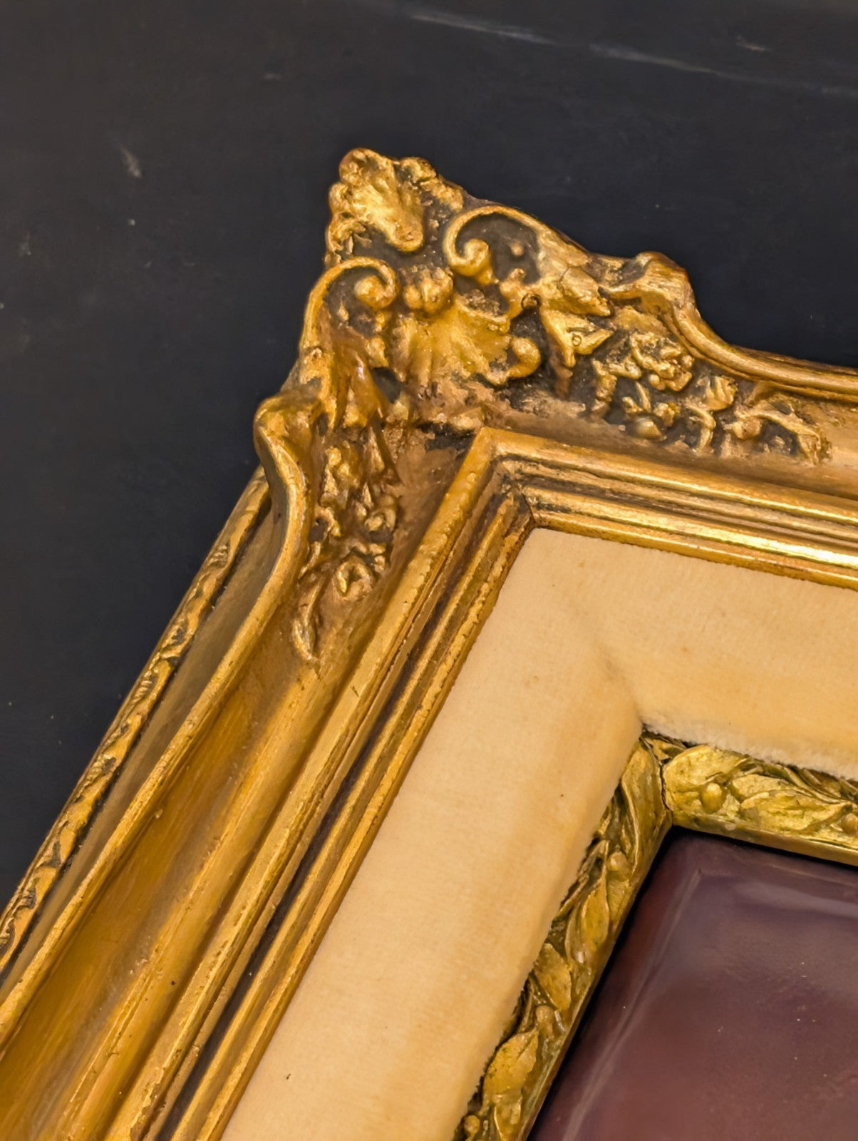 Hand Painted German Porcelain Plaque, Contemplation After Piot Gold Frame KPM ?