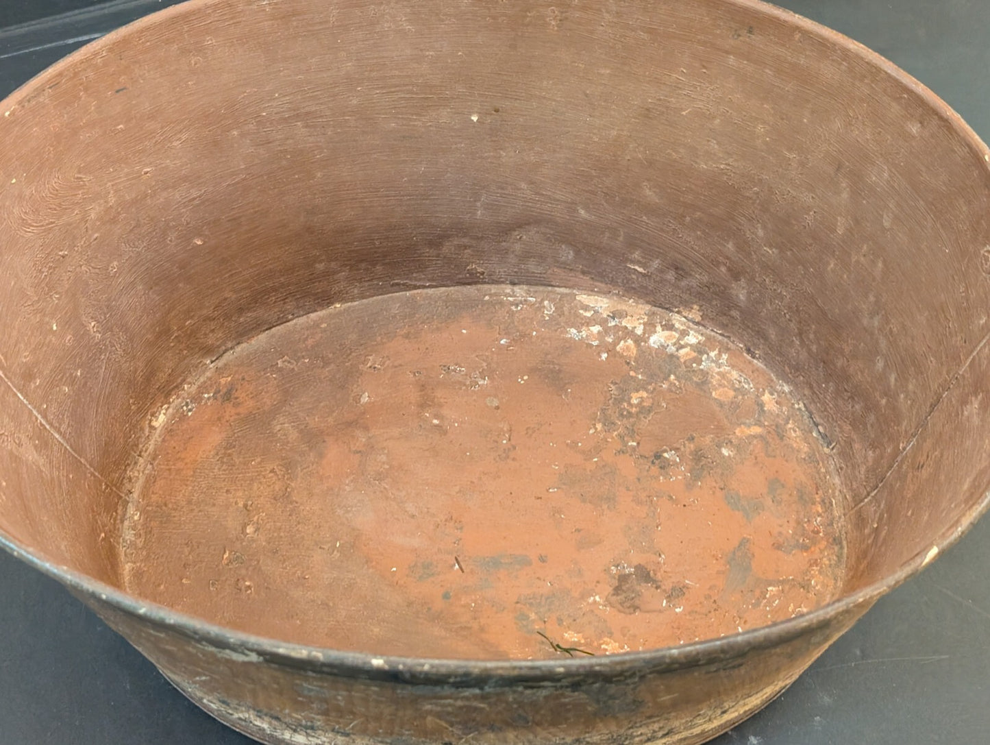 Antique Painted Tin Toleware Water Pitcher & Bowl Wash Basin Wood Grain yellow