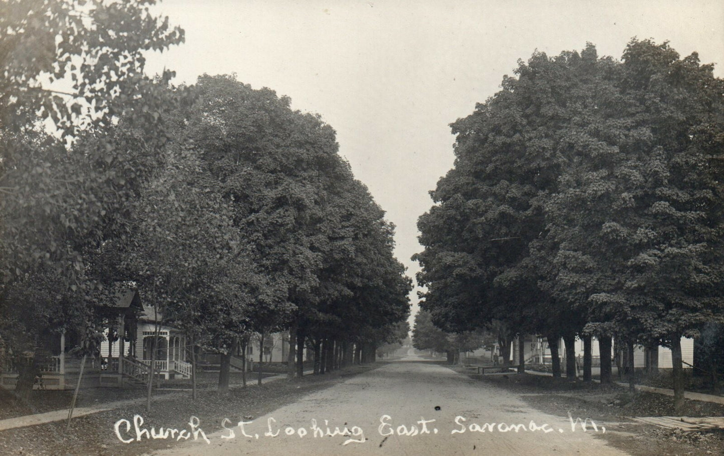 Church Street Looking East Saranac Mich MI Michigan Real Photo Postcard 