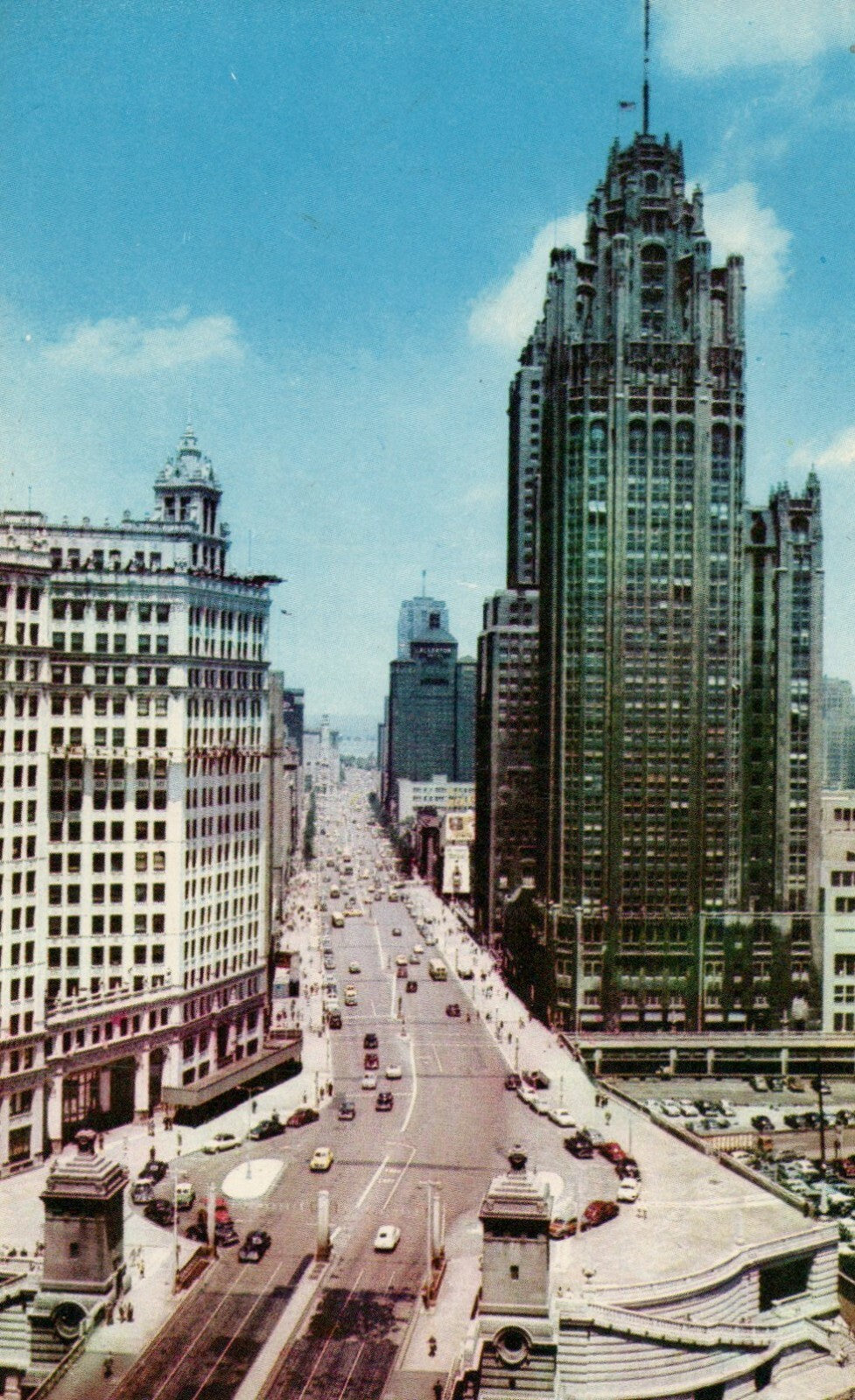Ck 124 Michigan Avenue Looking North From Bridge Chicago Illinois IL Postcard