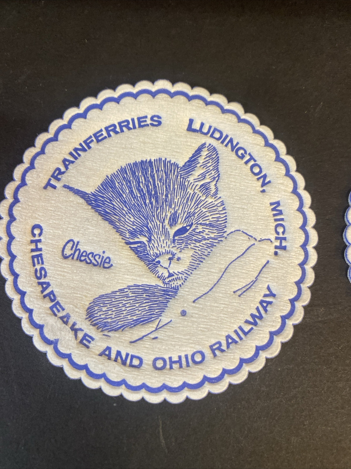 LOT OF 2 CHESSIE PAPER COASTER CHESAPEAKE AND OHIO RAILROAD LUDINGTON MICHIGAN