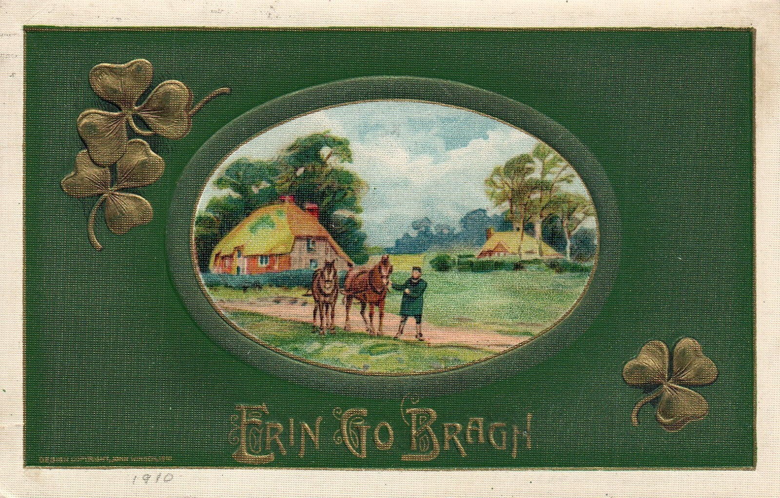 1910 Winsch St Patrick's Day Irish Flag Series Ireland Horses Country