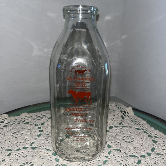 McLaughlin Milk Dairy 4th edition Lisbon NY New York one quart 1 qt milk bottle