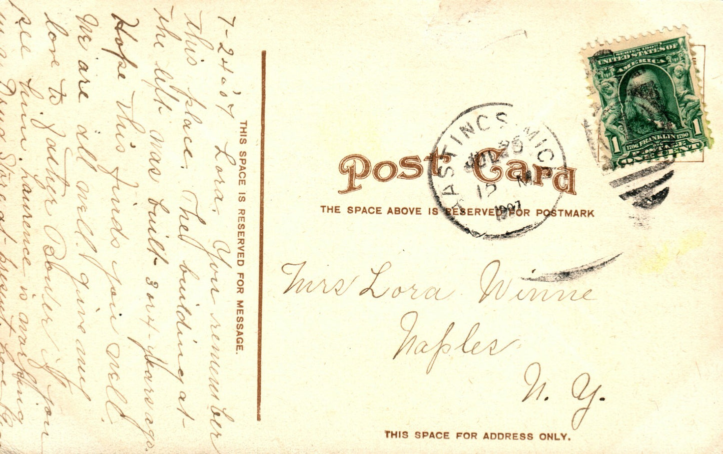 Real Photo Hastings Wool Boot Co. Hastings MI MICH Michigan Postcard Trees