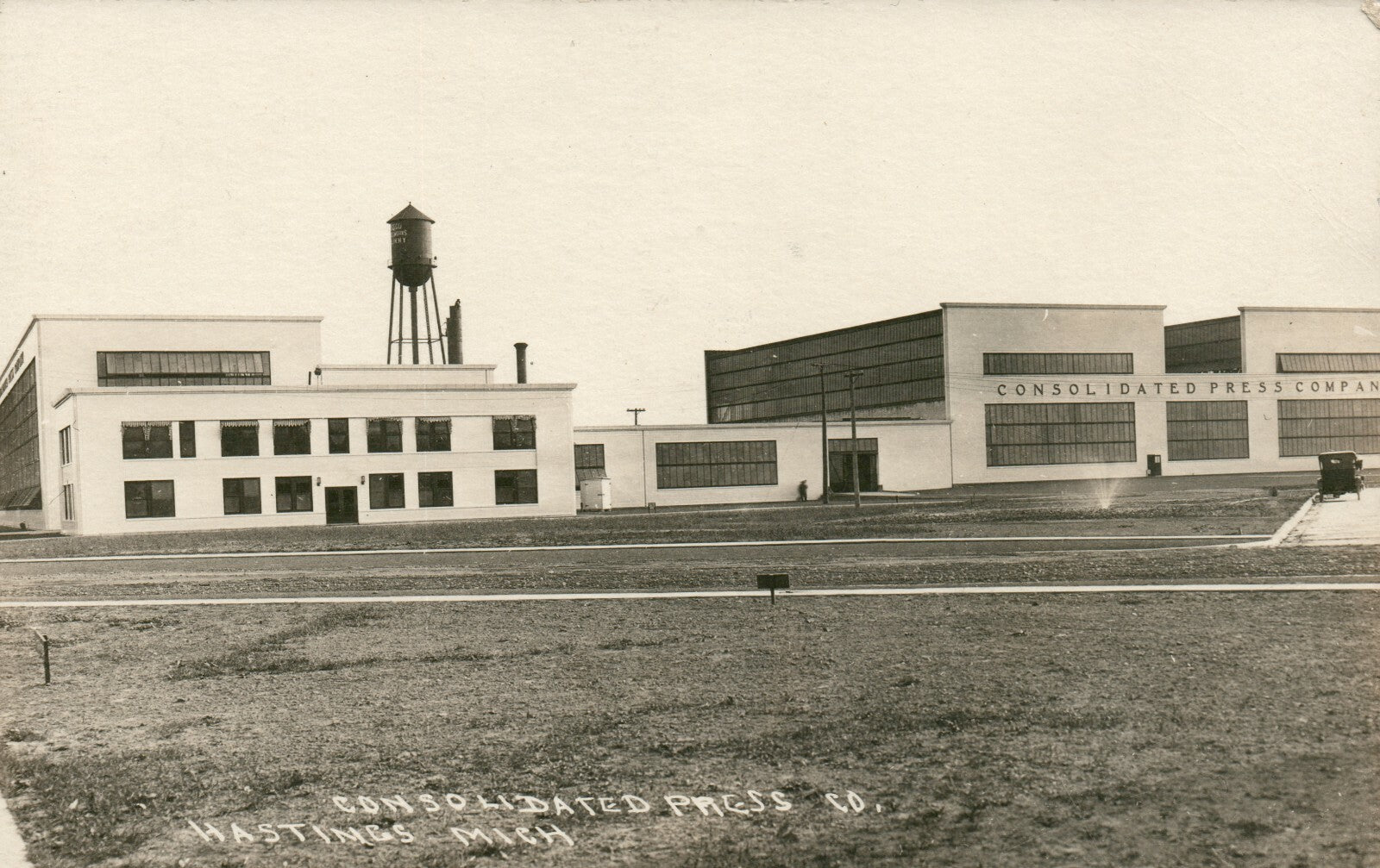 1920 Real Photo Consolidated Press Co Hastings MI Michigan Postcard  