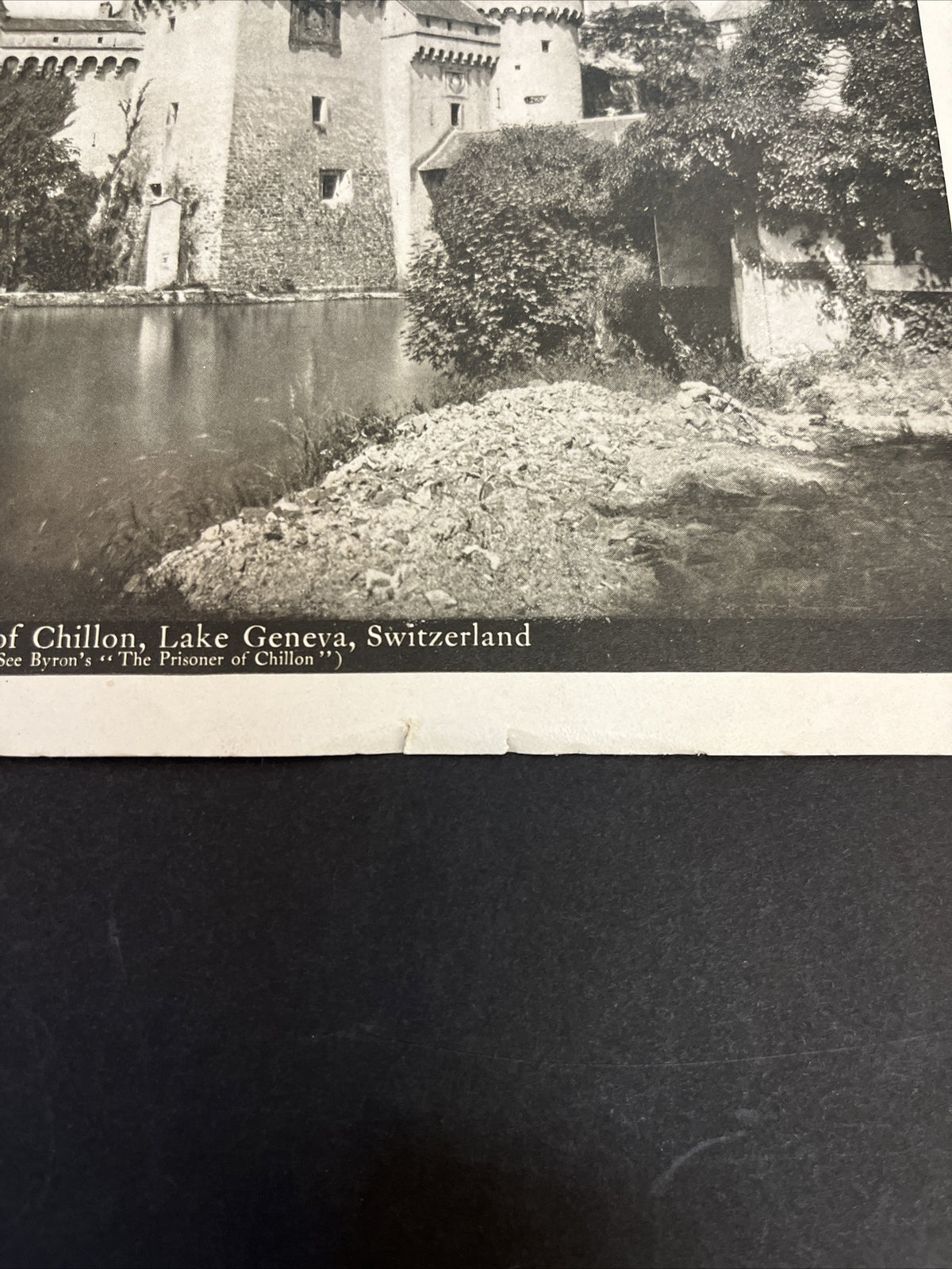 Vintage 8 3/4" x 6" Photo of the Castle of Chillon, Lake Geneva, Switzerland 