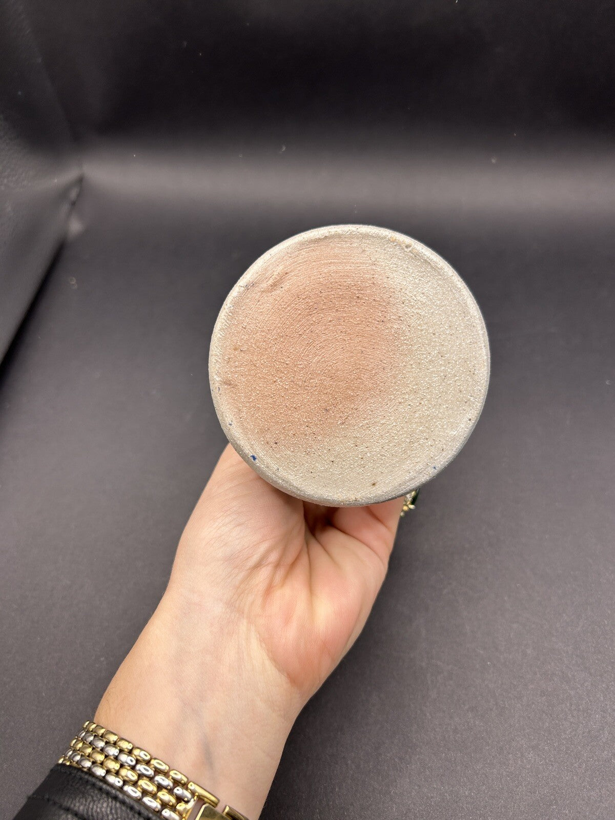  Rowe Pottery Works Candle Stick Holder Vintage 5" Cobalt Salt Glaze 1990 20A