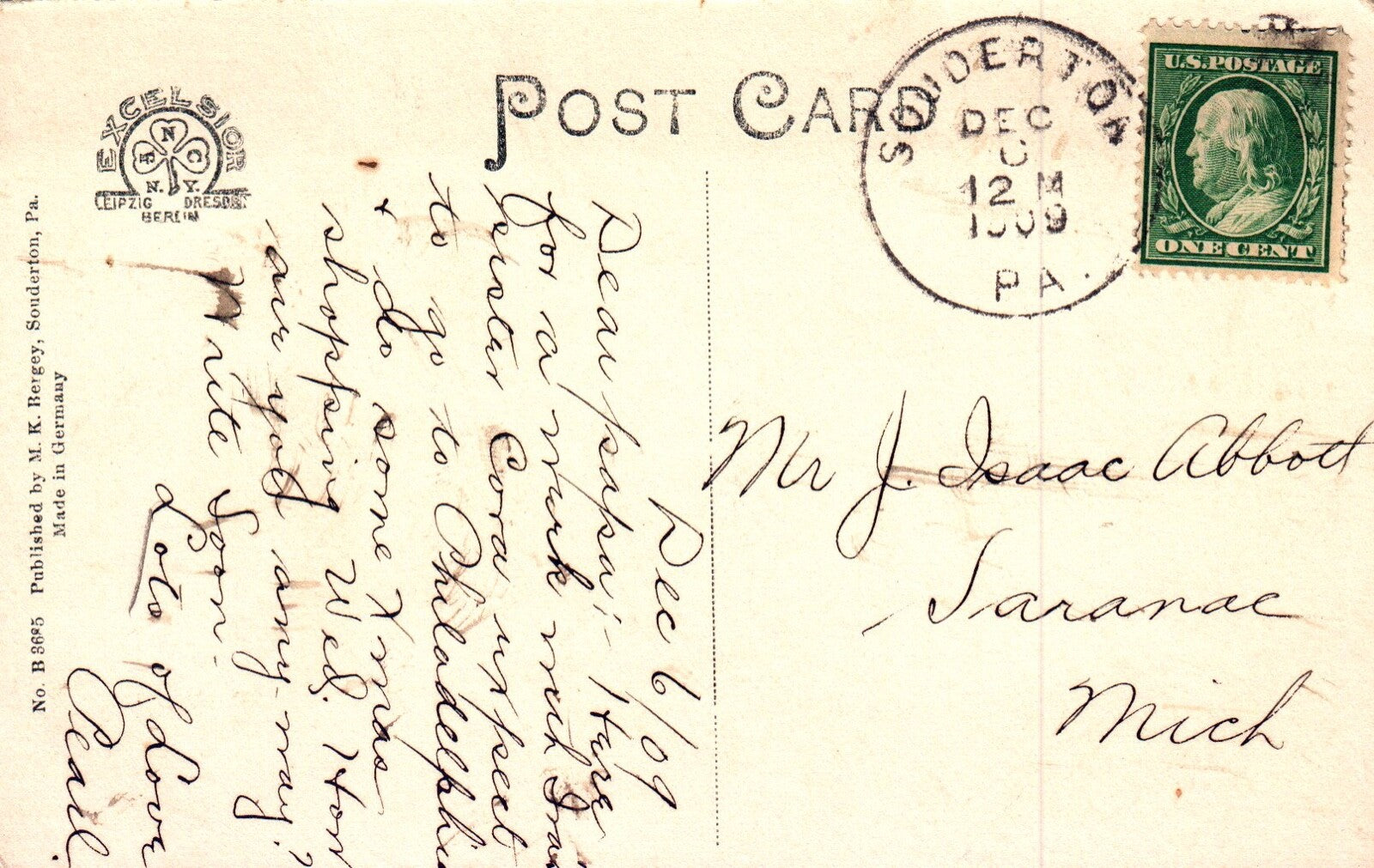 Hotel Souderton in Souderton Pennsylvania PA Postcard