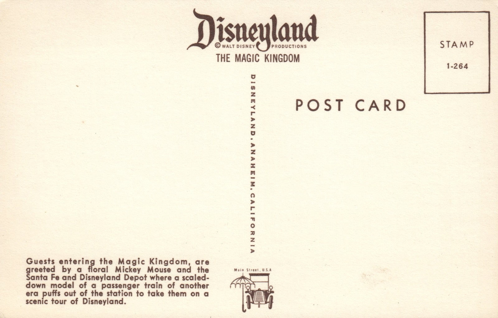 Greetings From Disneyland Entrance Floral Mickey Mouse Disney Amusement Park 