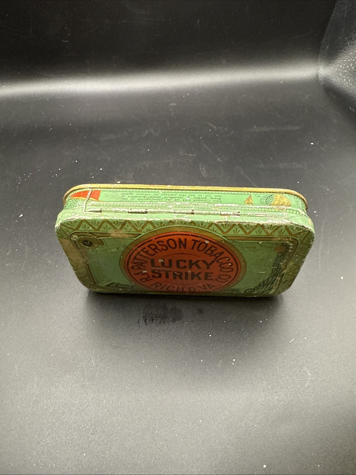 Vintage 1920s Lucky Strike Cigarette Tin Box R A Patterson Tobacco Co