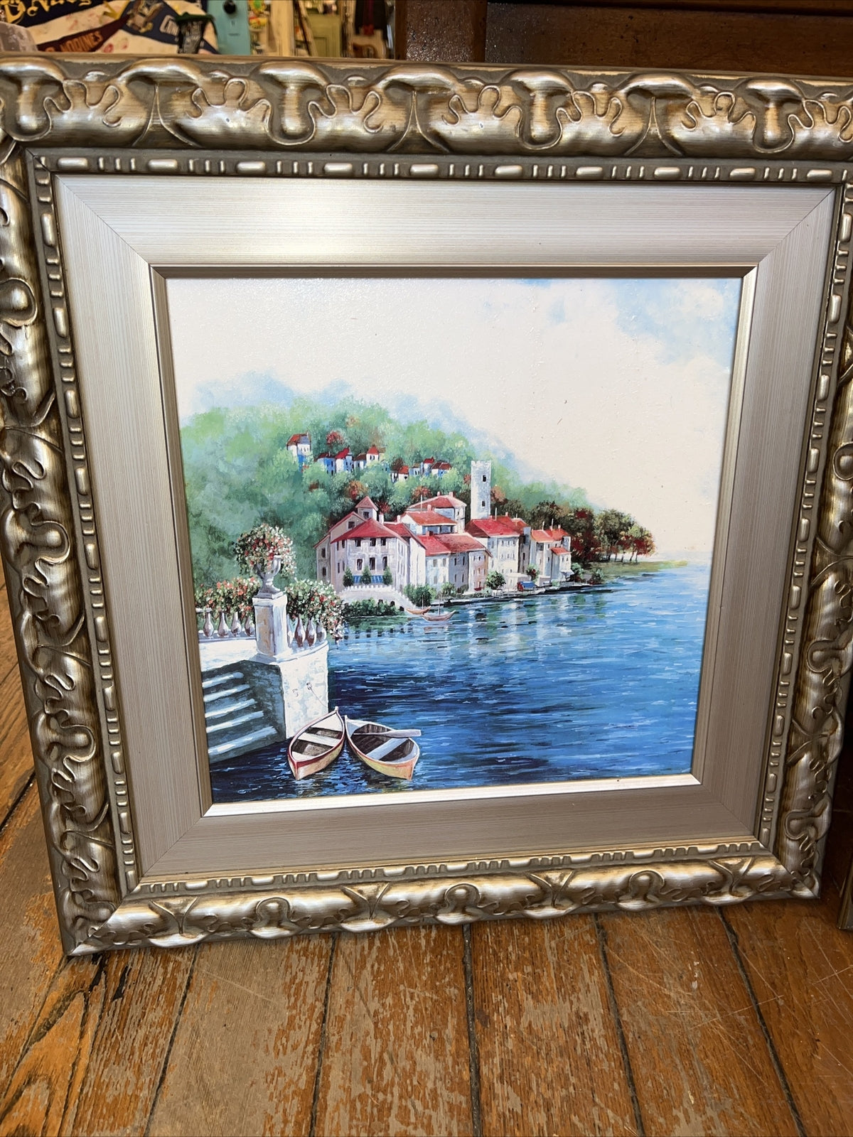 2-Vintage Framed Original Landscape Oil Painting On Canvas - Frame 19” X 19”