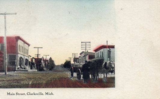 1907 Main Street in Clarksville Michigan MI Mich Postcard