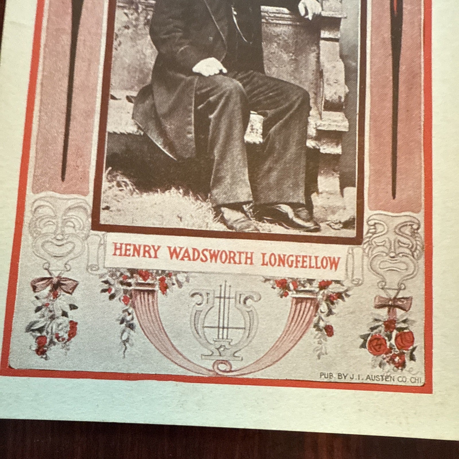 Henry Wadsworth Longfellow J I Austen PEGASUS Arts Theater Writing 1910 *Scarce