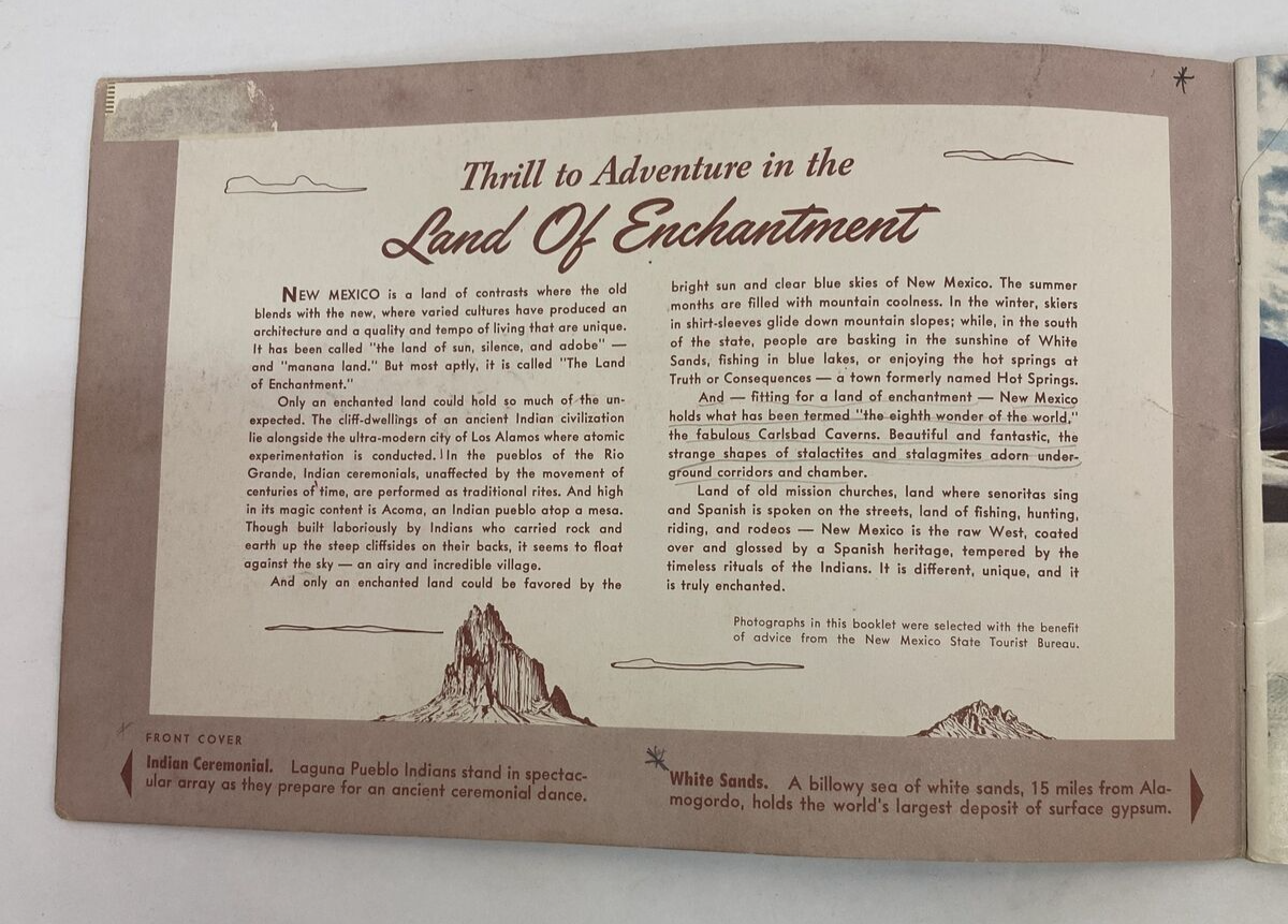 New Mexico Land of Enchantment Booklet Pamphlet Historical Book