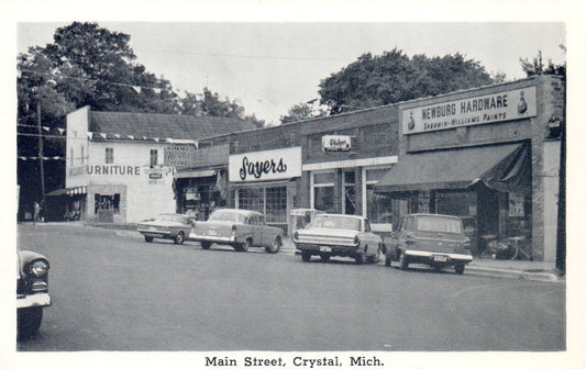 Real Photo Main Street Sayers Newburg  Crystal Lake Michigan Mich MI Postcard