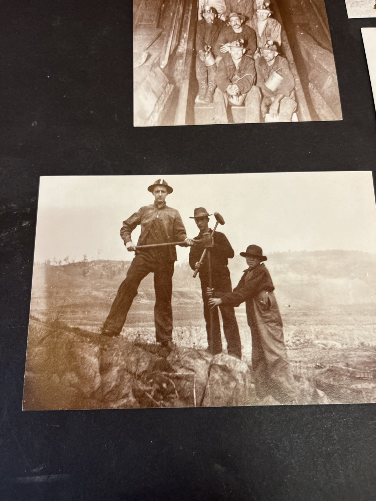 Postcards Lot Of 5, Coal Mine Logging Horse Drawn, Ship On Lake Superior