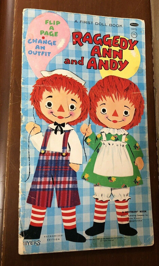 Vintage Raggedy Ann and Andy First Doll Book  - WHITMAN 1969 - "COLLECTIBLE"