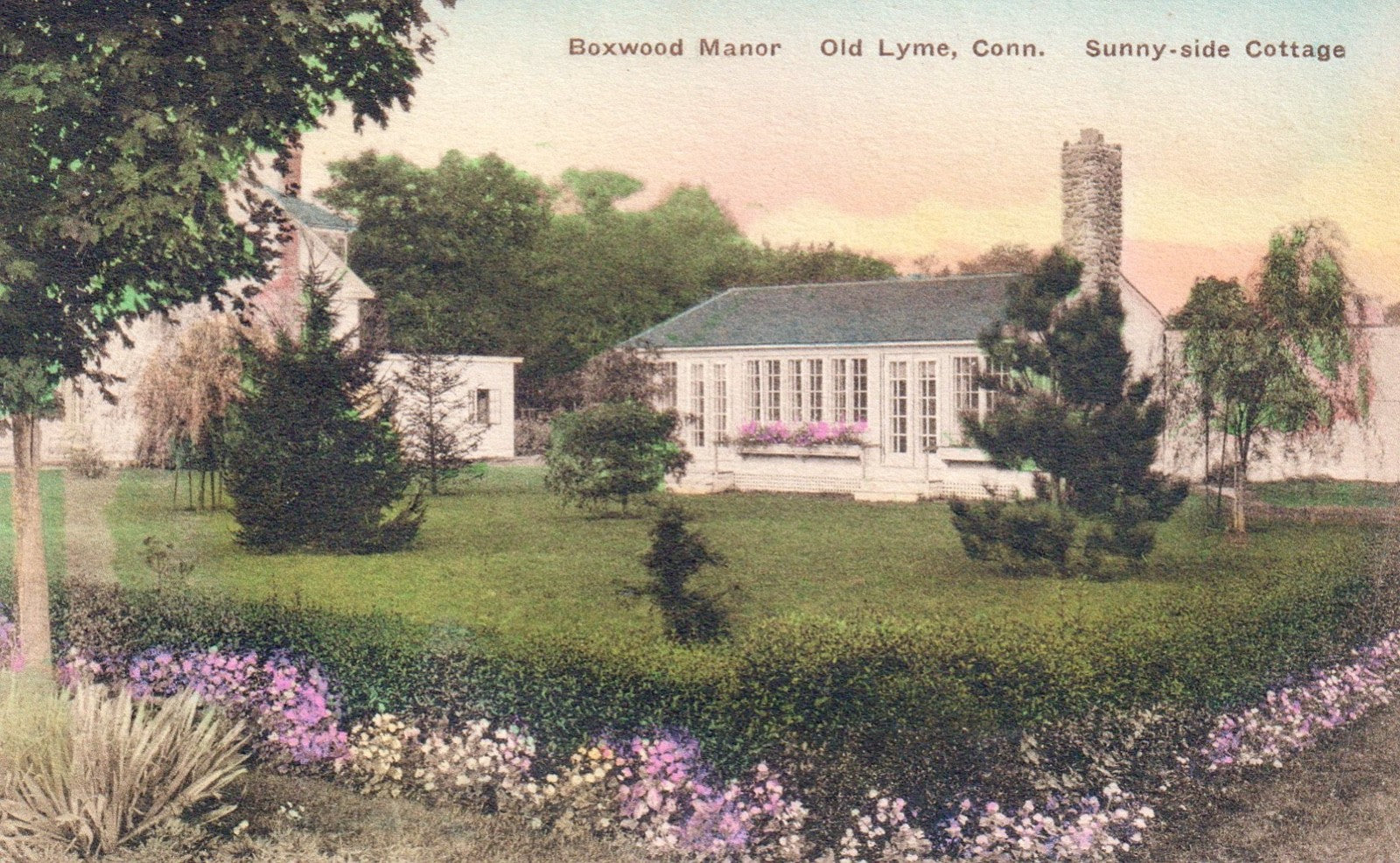 Boxwood Manor Old Lyme CT Connecticut Postcard