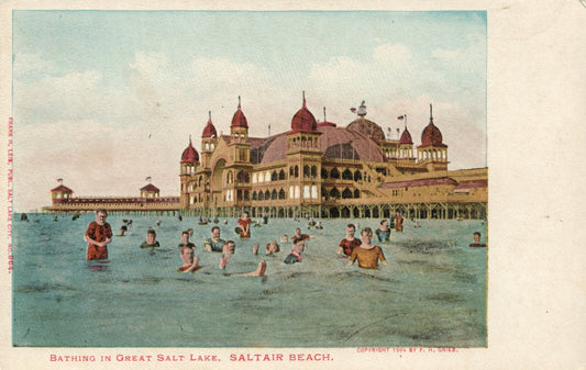 No 964 Bathing In Great Salt Lake Saltiar Beach UT Utah Postcard
