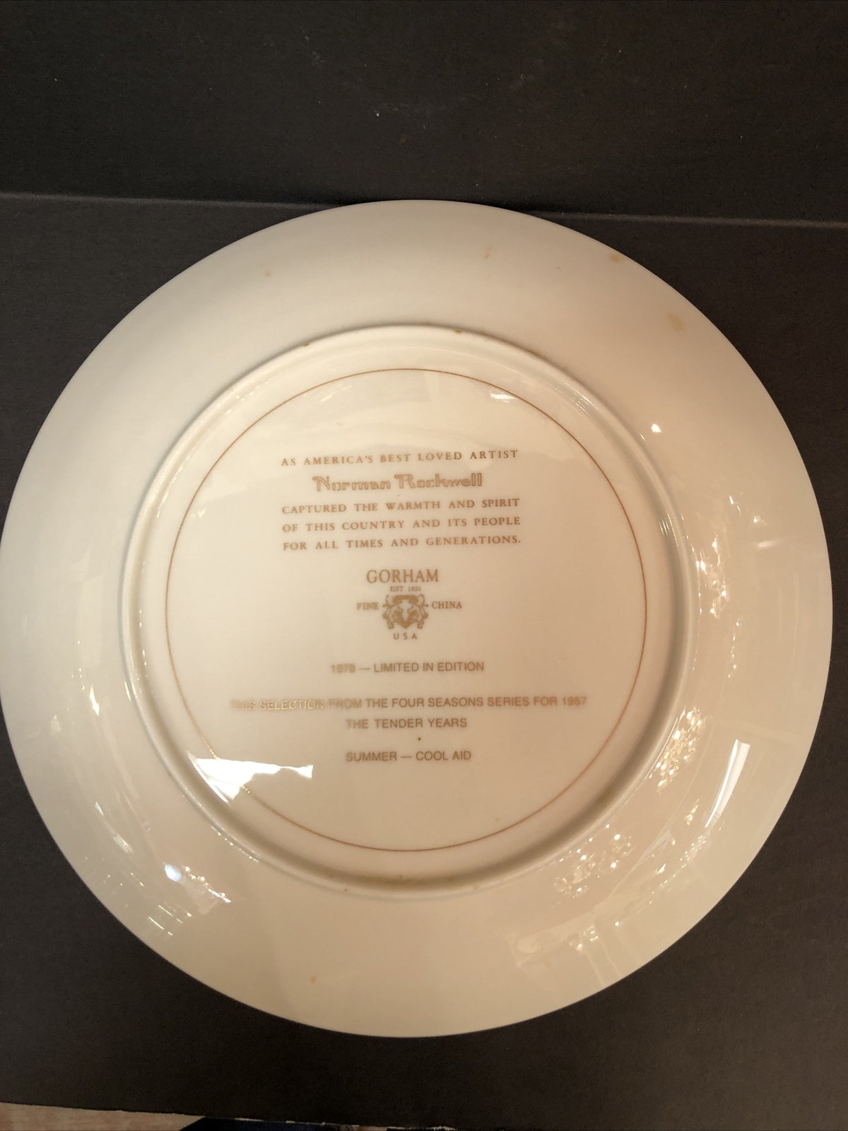  1978 Gorham Norman Rockwell Four Seasons Collector Plates Limited Edition Boxed