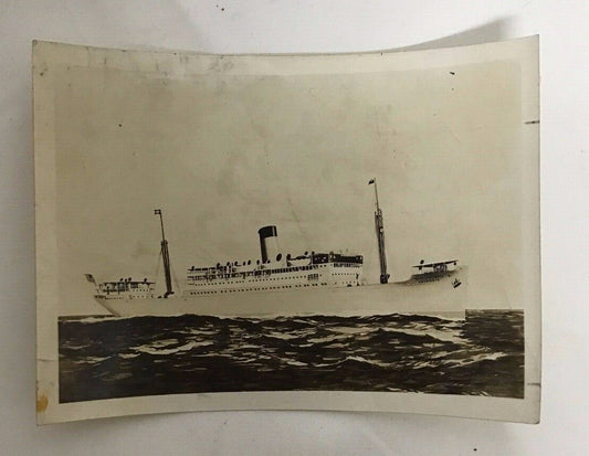1930's 5 x 7 Real Photo  Columbia Ocean Liner City Skyline Ship  