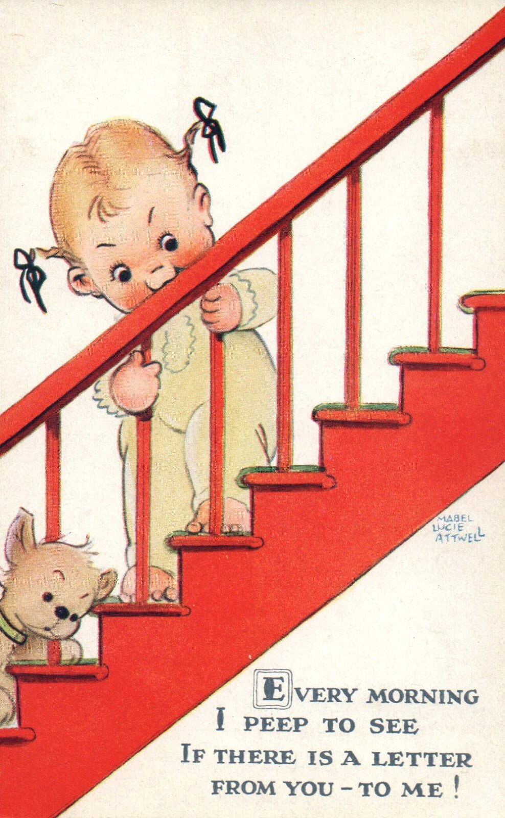  MLA Mabel Lucie Attwell Vintage Postcard Series 1588 Every Morning 