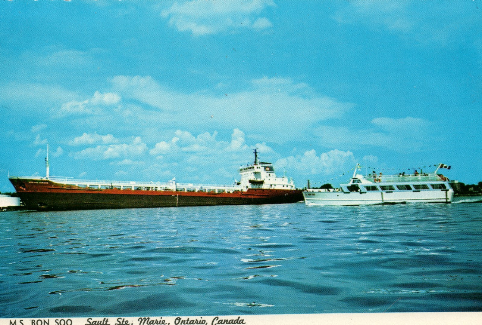 MS Bon SOO Sault Ste Marie Ontario Canada Ship Boat  Postcard