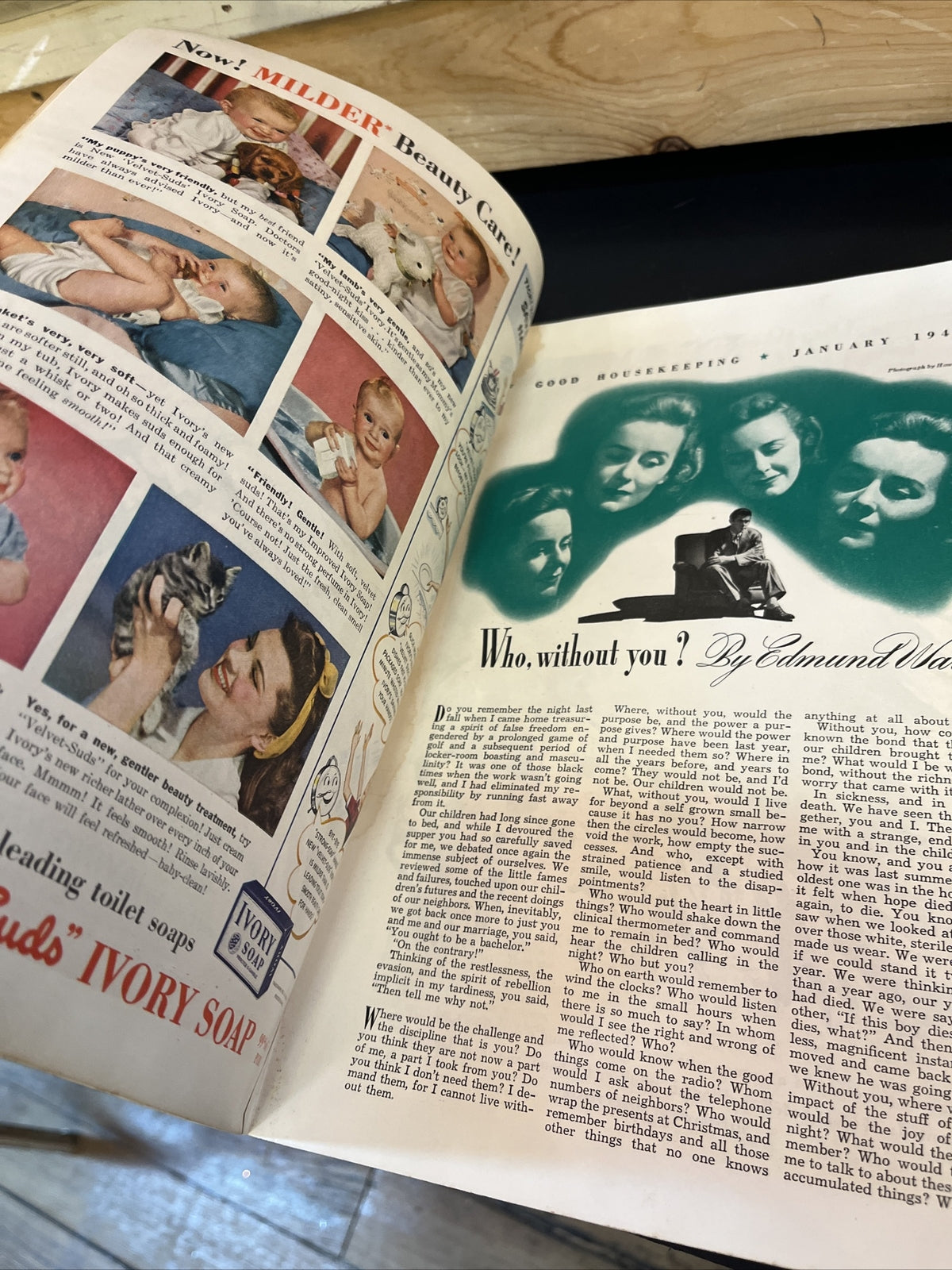 January 1942 Good Housekeeping Magazine- Fannie Hurst Baby In Ski’s