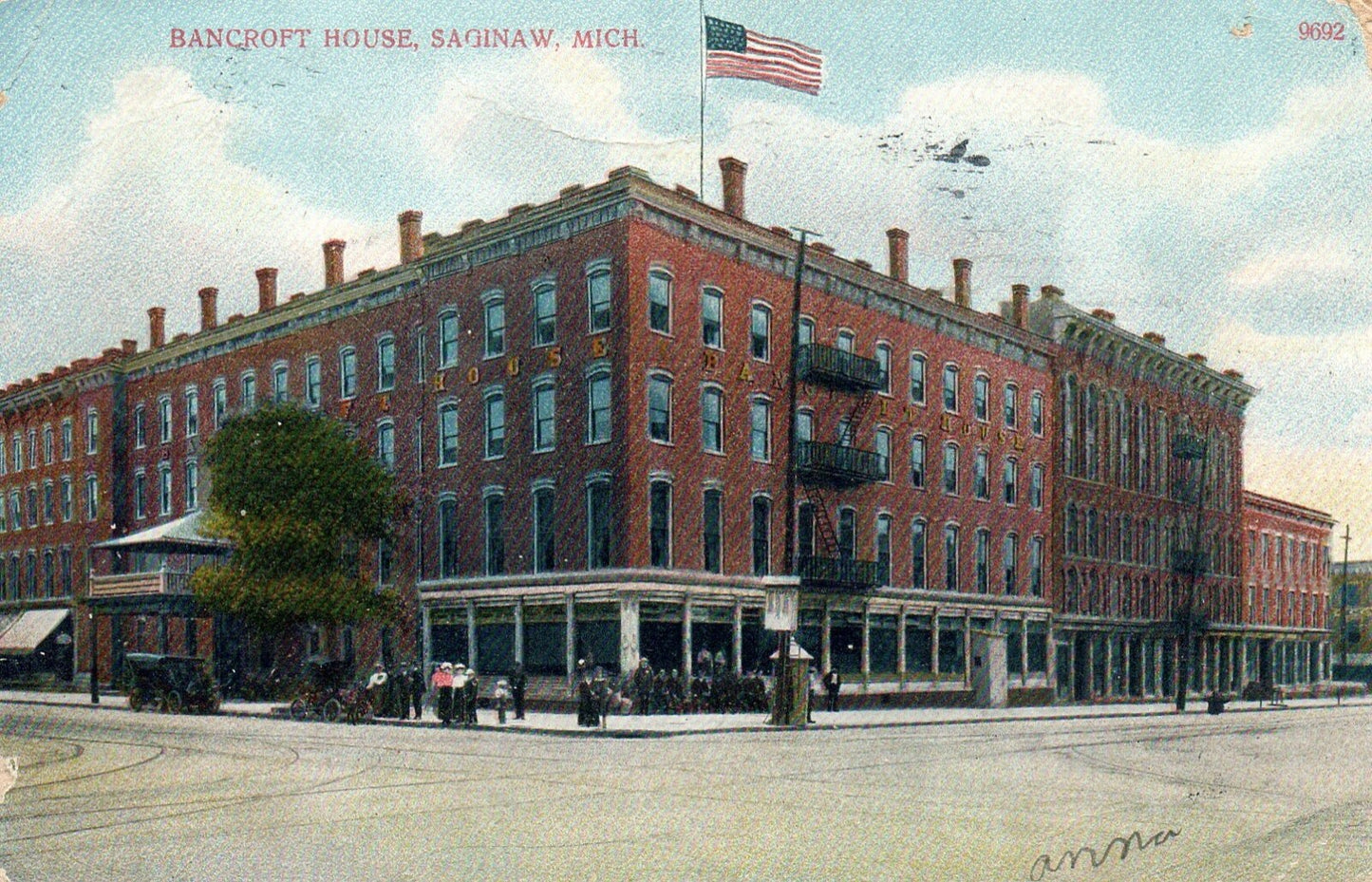 Bancroft House in Saginaw MI Michigan Mich Postcard