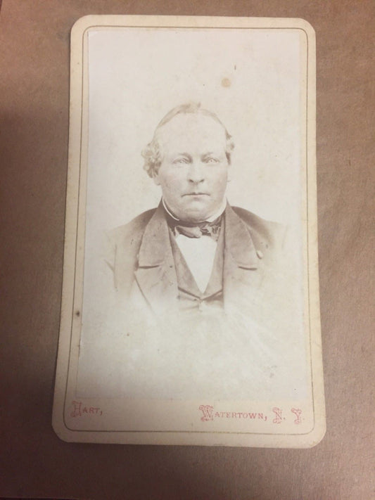 Real Photo CDV Hart Watertown NY Man in Suit