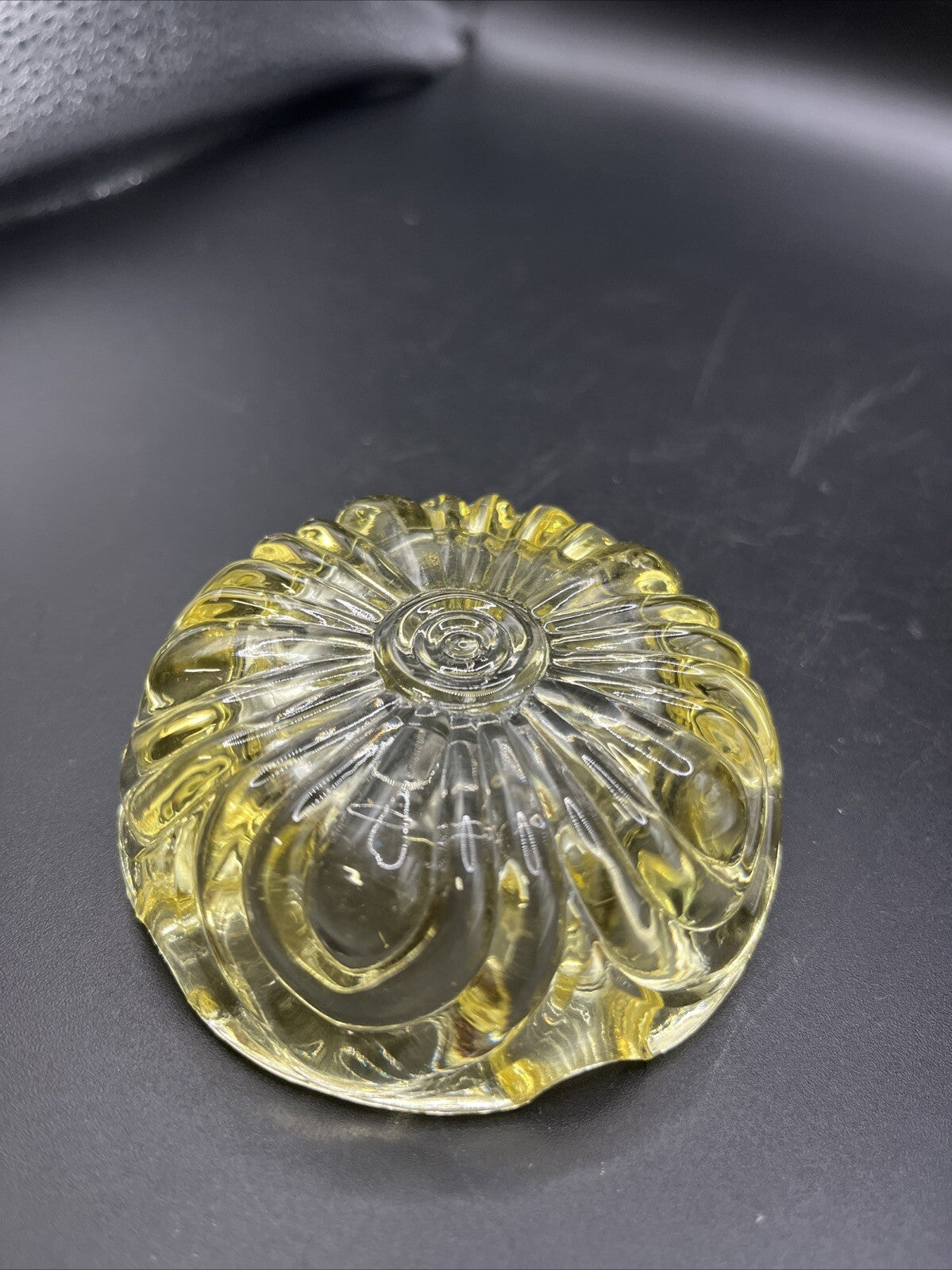 Vintage Antique Cambridge Glass Ashtray Yellow Caprice