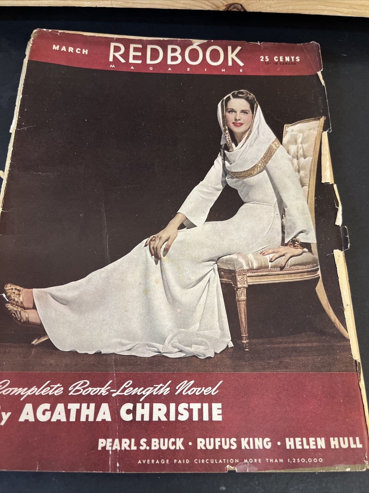 March 1941 REDBOOK Magazine Orig. Mailing Wrapper Agatha Christie Novel of Month