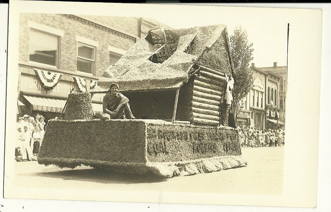 Real Photo Grand Haven MI Michigan 1934  Parade Float Postcard Coal Daniel Boon