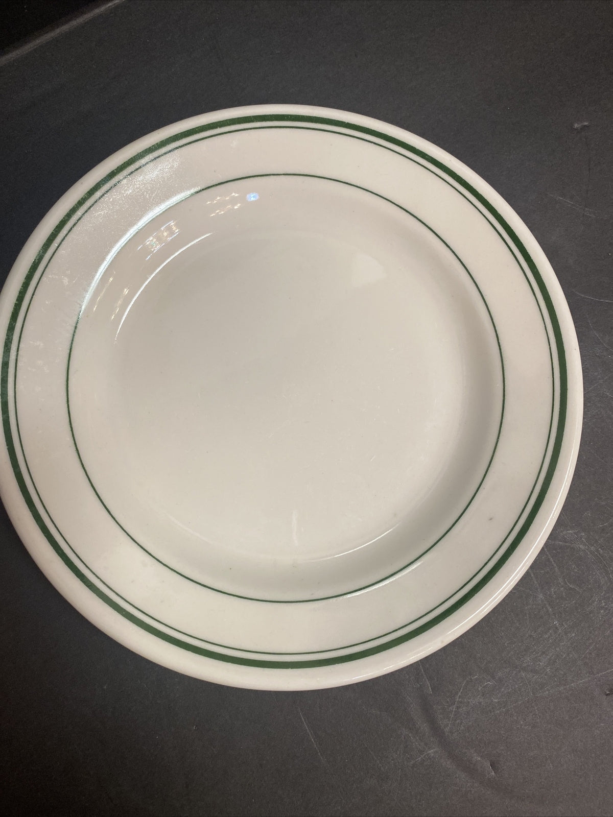 Rare Railroad 3 Plate Lot Green White Homer Laughlin Dinnerware China