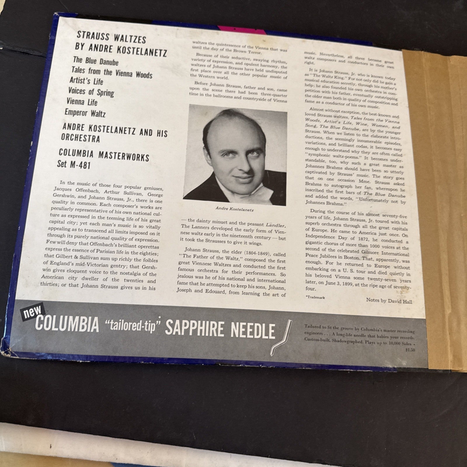 Joann Strauss Andre Kostelanetz Box Set Album  Columbia 78rpm record