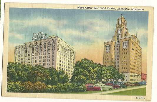 Mayo Clinic Hotel Kahler Rochester MN Cars Post Card